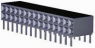 Socket header, 30 pole, pitch 2.54 mm, angled, black, 2-535512-2