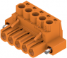 Socket header, 5 pole, pitch 5 mm, straight, orange, 1955770000