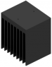 Extruded heatsink, 75 x 90 x 100 mm, 1.65 to 0.4 K/W, black anodized