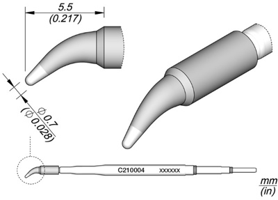 C210004 JBC Soldering tips, desoldering tips and hot air nozzles