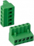 Socket header, 5 pole, pitch 5.08 mm, angled, green, B6601223