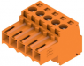 Socket header, 5 pole, pitch 3.5 mm, straight, orange, 1597390000