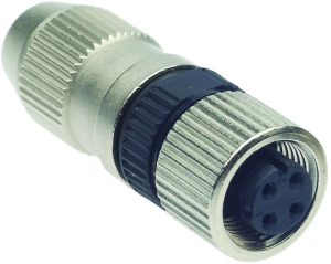 Jack, M12, 4 pole, IDC connection, screw locking, straight, 21031112405