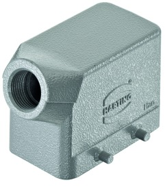 Grommet housing, size 10B, die-cast aluminum, M25, angled, cross bow locking, IP65/IP66/IP67, 19300101521