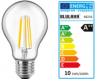 LED lamp, E27, 10 W, 1340 lm, 240 V (AC), 2700 K, 300 °, clear, warm white, A++