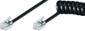 Modular cable, RJ10 plug, straight to RJ10 plug, straight, 2 m, black