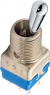 Toggle switch, metal, 2 pole, groping/latching, (On)-Off-(On), 4 A/125 VAC, 30 VDC, silver-plated, 12147A
