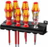 VDE screwdriver kit, PZ1, PZ2, 2.5 mm, 3 mm, 3.5 mm, 4 mm, 5.5 mm, Pozidriv/slotted, L 125 mm, 05006148001