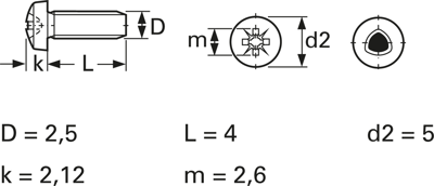 ZM2,5X4 D7500-C:A2K Screws, Threaded Rods Image 3