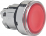 Pushbutton, illuminable, latching, waistband round, red, front ring silver, mounting Ø 22 mm, ZB4BH043