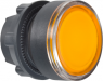 Pushbutton, illuminable, latching, waistband round, orange, front ring black, mounting Ø 22 mm, ZB5AH053