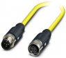 Sensor actuator cable, M12-cable plug, straight to M12-cable socket, straight, 5 pole, 1.5 m, PVC, yellow, 4 A, 1406132