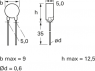 PTC thermistor, 25 Ω (25R), 80 °C, 25 %