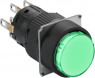 Pushbutton, illuminable, groping, 2 Form C (NO/NC), waistband round, green, front ring black, mounting Ø 16 mm, XB6EAW3B2P