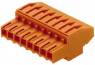 Socket header, 4 pole, pitch 3.5 mm, angled, orange, 1639490000