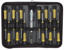 Screwdriver kit, PH0, PH1, PH000, T5, T6, T7, T8, T10, HX1.5, HX2, 1 mm, 2 mm, Phillips/slotted/hexagon/TORX, 22720