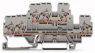 3-wire double level terminal block, spring-clamp connection, 0.08-2.5 mm², 2 pole, 24 A, 6 kV, gray, 870-532
