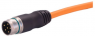 Sensor actuator cable, M23-cable plug, straight to open end, 6 pole, 10 m, PUR, orange, 28 A, 21373700676100