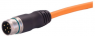 Sensor actuator cable, M23-cable plug, straight to open end, 6 pole, 5 m, PUR, orange, 28 A, 21373700676050