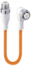 Sensor actuator cable, M12-cable plug, straight to M12-cable socket, angled, 4 pole, 15 m, TPE, orange, 4 A, 934737018