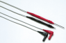 Measuring lead with (test probe, straight) to (4 mm plug, angled), 76 mm, black/red, PVC, CAT II