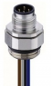 Plug, M12, 3 pole, solder connection, screw locking, straight, 26153