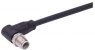 Sensor actuator cable, M12-cable plug, angled to open end, 4 pole, 0.8 m, Elastomer, black, 09488000011008