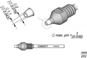 C560017 JBC Soldering tips, desoldering tips and hot air nozzles