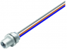 Sensor actuator cable, M12-flange plug, straight to open end, 4 pole + FE, 0.2 m, 12 A, 09 0641 700 05