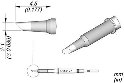 C115127 JBC Soldering tips, desoldering tips and hot air nozzles