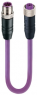 Sensor actuator cable, M12-cable plug, straight to M12-cable socket, straight, 5 pole, 2 m, PUR, purple, 4 A, 11018