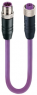 Sensor actuator cable, M12-cable plug, straight to M12-cable socket, straight, 5 pole, 24 m, PUR, purple, 4 A, 67830