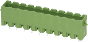 Pin header, 2 pole, pitch 5 mm, straight, green, 1944592