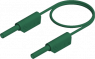 Measuring lead with (2 mm plug, spring-loaded, straight) to (2 mm plug, spring-loaded, straight), 500 mm, green, PVC, 1.0 mm², CAT III