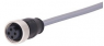 Sensor actuator cable, 7/8"-cable socket, straight to open end, 4 pole, 10 m, PVC, gray, 21349700495100