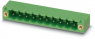 Pin header, 10 pole, pitch 5 mm, angled, green, 1924059