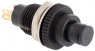 Pushbutton, 1 pole, black, unlit , 4.5 A/12 V, mounting Ø 10 mm, IP67, 17.17551.30