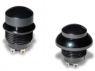 Pushbutton, 1 pole, black, unlit , 10 mA/5 V, mounting Ø 12.3 mm, IP68, NP8S2R203GE