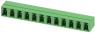 Pin header, 12 pole, pitch 5.08 mm, angled, green, 1836286