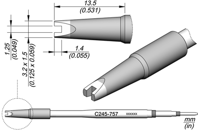 C245757 JBC Soldering tips, desoldering tips and hot air nozzles