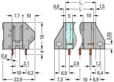 745-210 WAGO PCB Terminal Blocks Image 2