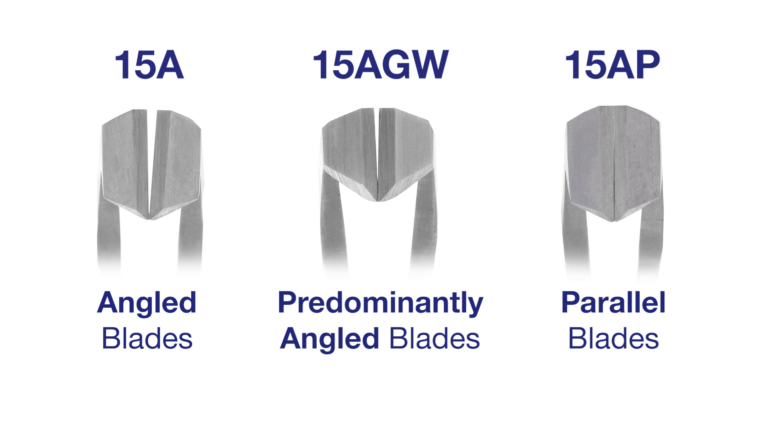 The differences between the tips of medical cutting tweezers. ©ideal-tek